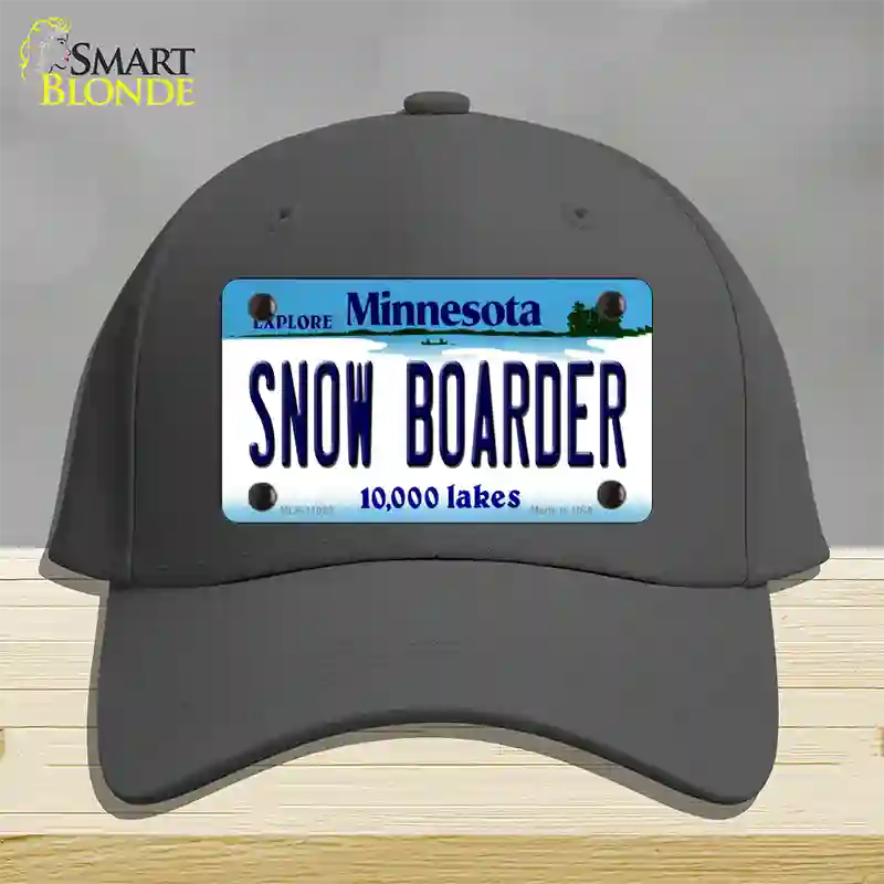 Snow Boarder Minnesota State Novelty License Plate Hat Cotton / Charcoal