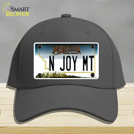 N Joy MT Montana State Novelty License Plate Hat Cotton / Charcoal