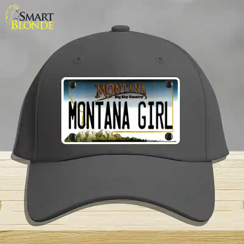 Montana Girl State Novelty License Plate Hat Cotton / Charcoal