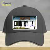 Country Gal Montana State Novelty License Plate Hat Cotton / Charcoal