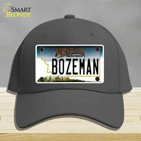 Bozeman Montana State Novelty License Plate Hat Cotton / Charcoal