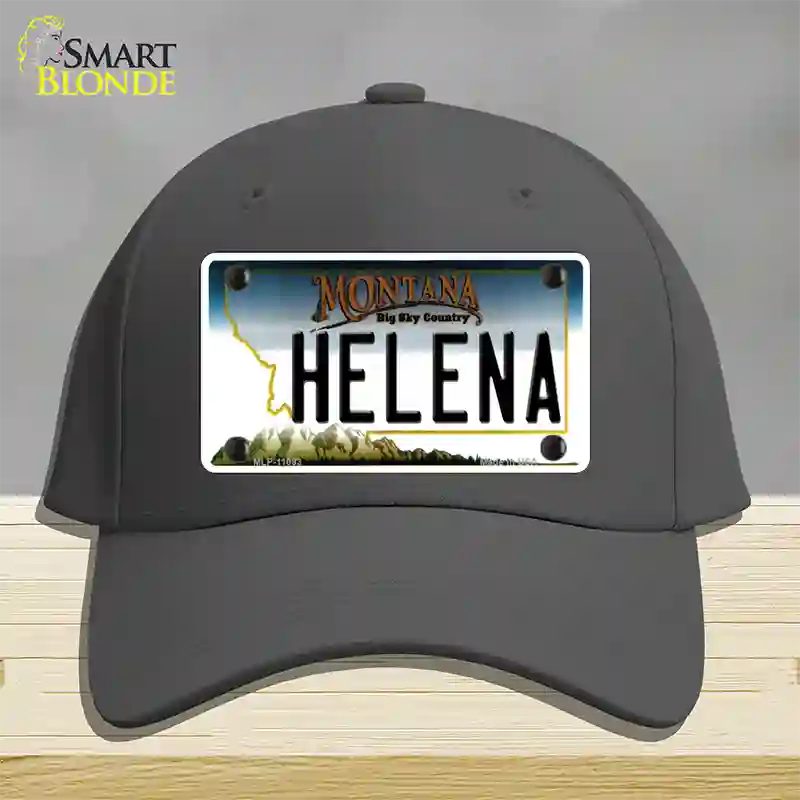 Helena Montana State Novelty License Plate Hat Cotton / Charcoal