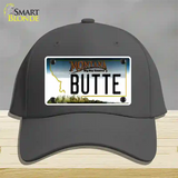 Butte Montana State Novelty License Plate Hat Cotton / Charcoal