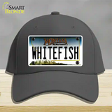 Whitefish Montana State Novelty License Plate Hat Cotton / Charcoal