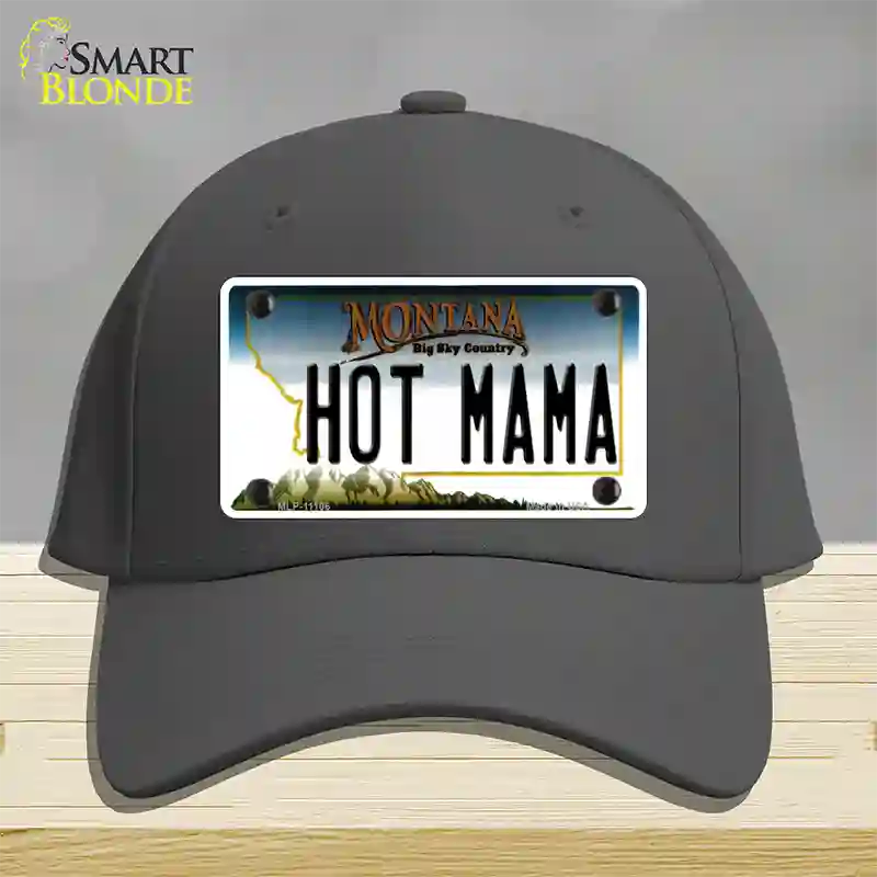 Hot Mama Montana State Novelty License Plate Hat Cotton / Charcoal