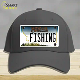 Fishing Montana State Novelty License Plate Hat Cotton / Charcoal