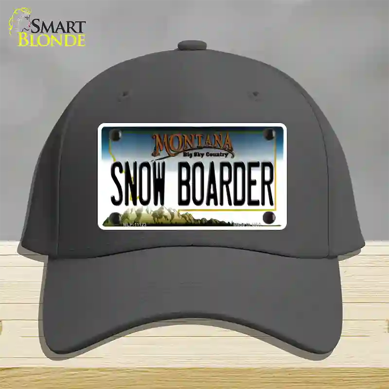 Snow Boarder Montana State Novelty License Plate Hat Cotton / Charcoal