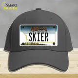 Skier Montana State Novelty License Plate Hat Cotton / Charcoal