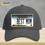 Best Mom Montana State Novelty License Plate Hat Cotton / Charcoal