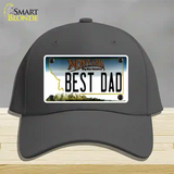 Best Dad Montana State Novelty License Plate Hat Cotton / Charcoal