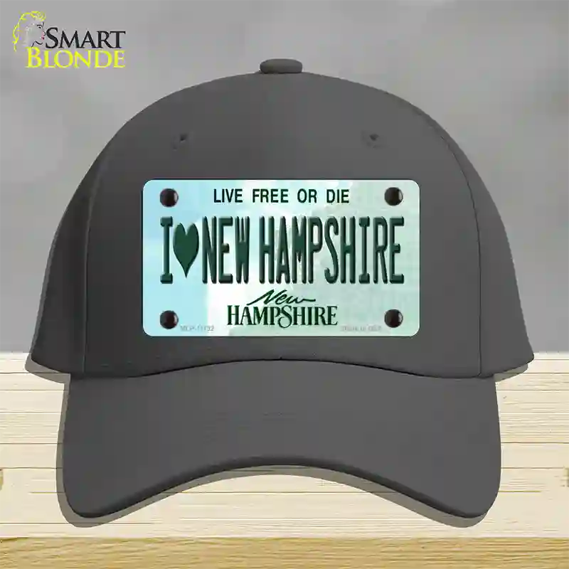 I Love New Hampshire State Novelty License Plate Hat Cotton / Charcoal