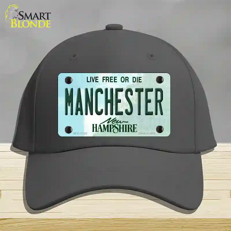 Manchester New Hampshire State Novelty License Plate Hat Cotton / Charcoal