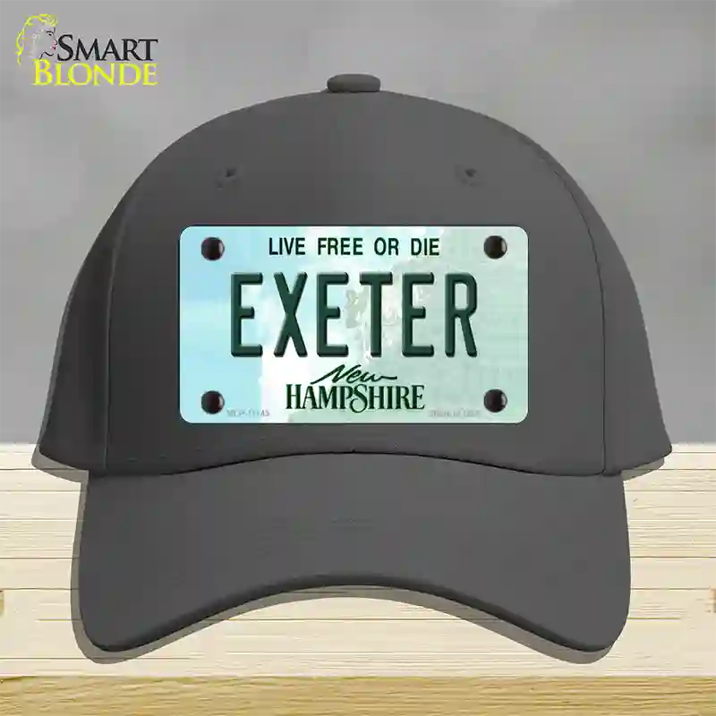 Exeter New Hampshire State Novelty License Plate Hat Cotton / Charcoal