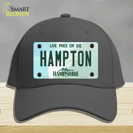 Hampton New Hampshire State Novelty License Plate Hat Cotton / Charcoal