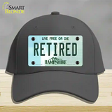 Retired New Hampshire State Novelty License Plate Hat Cotton / Charcoal