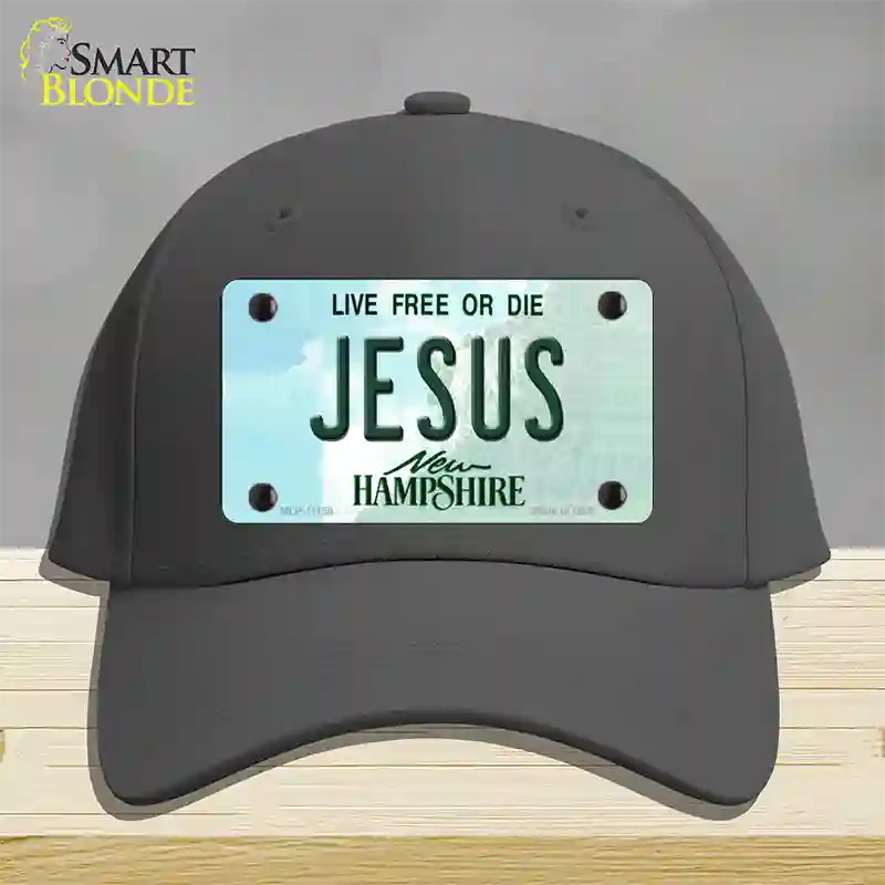 Jesus New Hampshire State Novelty License Plate Hat Cotton / Charcoal