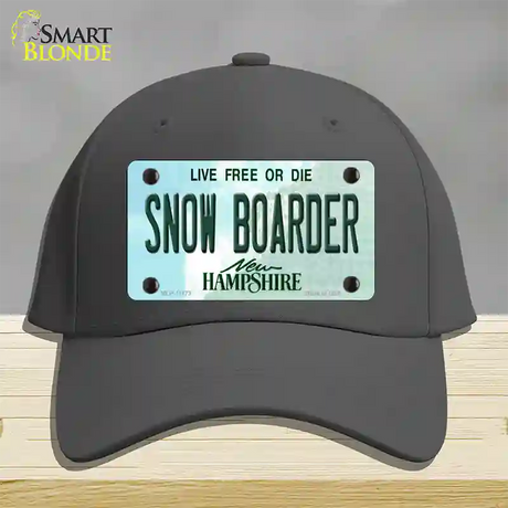 Snow Boarder New Hampshire State Novelty License Plate Hat Cotton / Charcoal