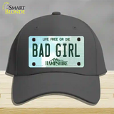 Bad Girl New Hampshire State Novelty License Plate Hat Cotton / Charcoal