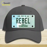 Rebel New Hampshire State Novelty License Plate Hat Cotton / Charcoal