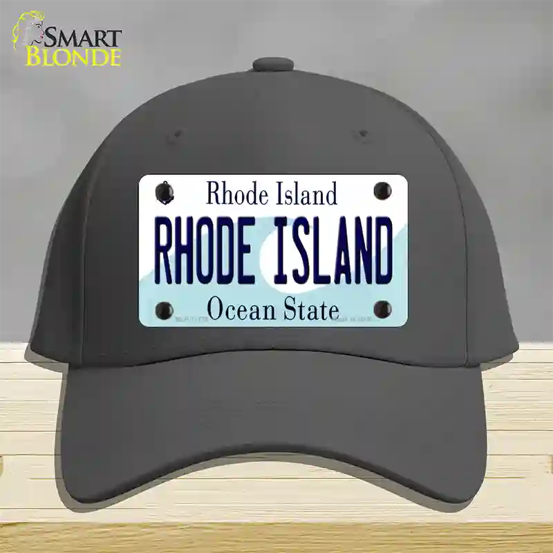 Rhode Island State Novelty License Plate Hat Cotton / Charcoal