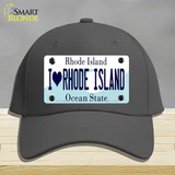 I Love Rhode Island State Novelty License Plate Hat Cotton / Charcoal