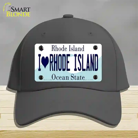 I Love Rhode Island State Novelty License Plate Hat Cotton / Charcoal