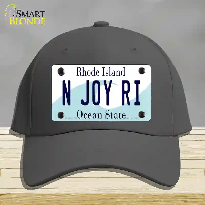 N Joy RI Rhode Island State Novelty License Plate Hat Cotton / Charcoal