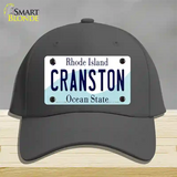 Cranston Rhode Island State Novelty License Plate Hat Cotton / Charcoal