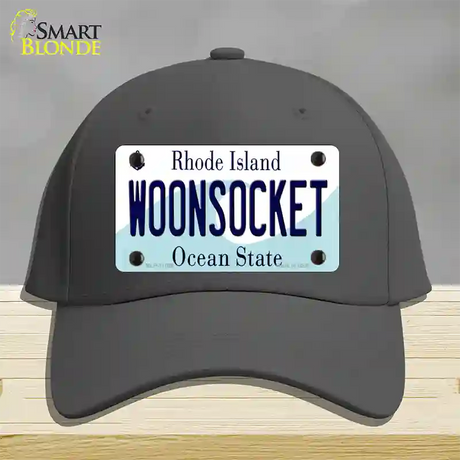 Woonsocket Rhode Island State Novelty License Plate Hat Cotton / Charcoal