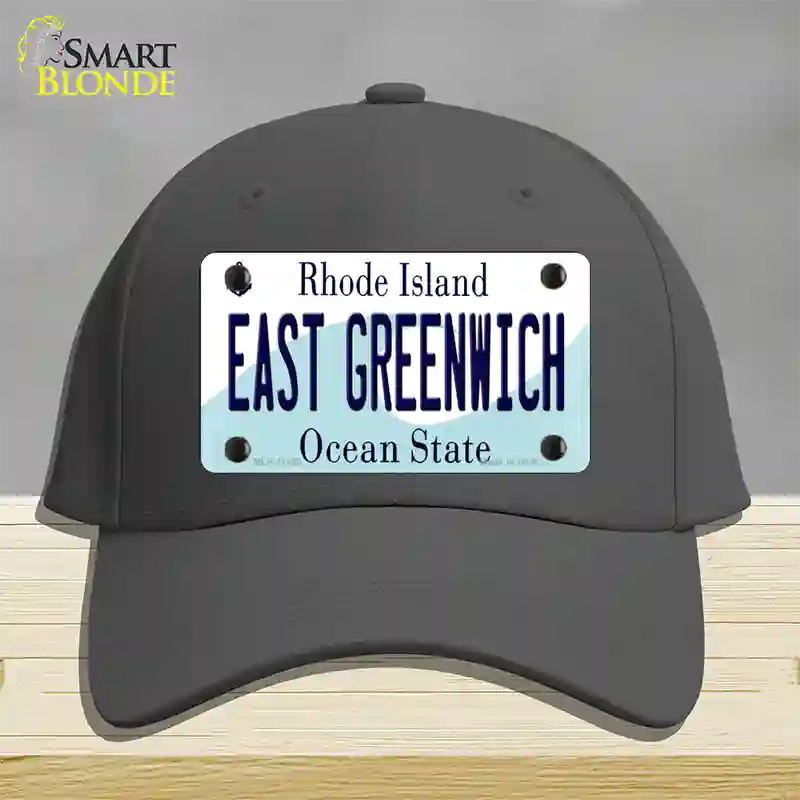 East Greenwich Rhode Island State Novelty License Plate Hat Cotton / Charcoal