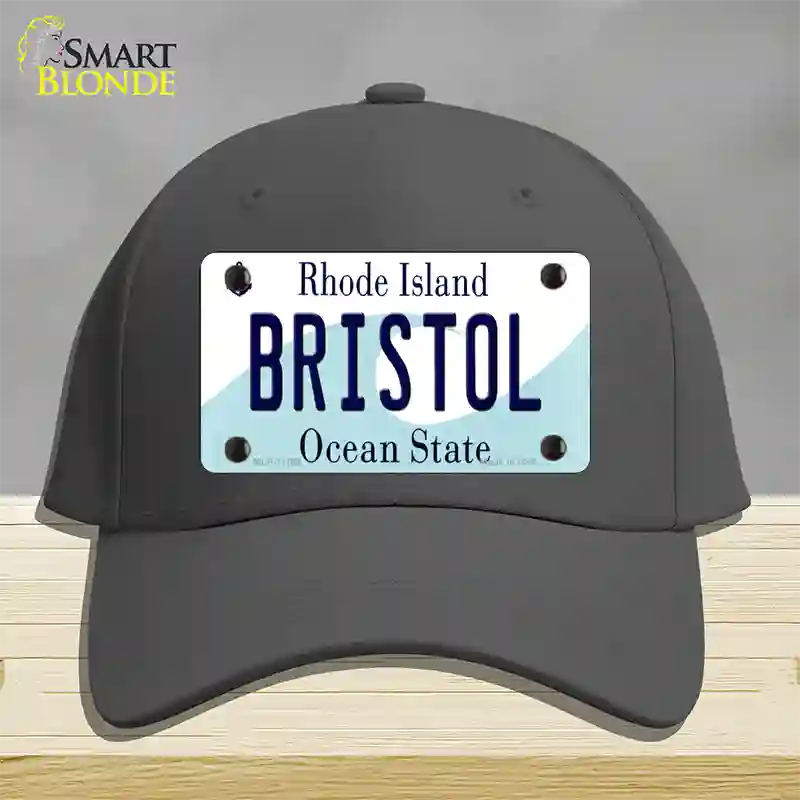 Bristol Rhode Island State Novelty License Plate Hat Cotton / Charcoal