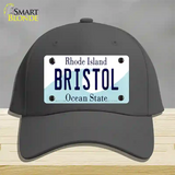 Bristol Rhode Island State Novelty License Plate Hat Cotton / Charcoal