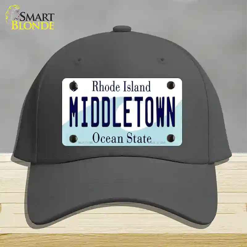 Middletown Rhode Island State Novelty License Plate Hat Cotton / Charcoal