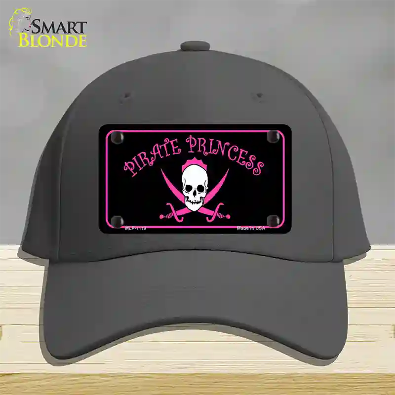 Pirate Princess Novelty License Plate Hat Cotton / Charcoal