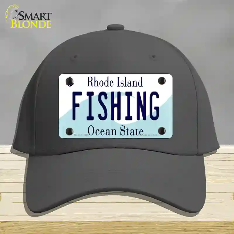 Fishing Rhode Island State Novelty License Plate Hat Cotton / Charcoal