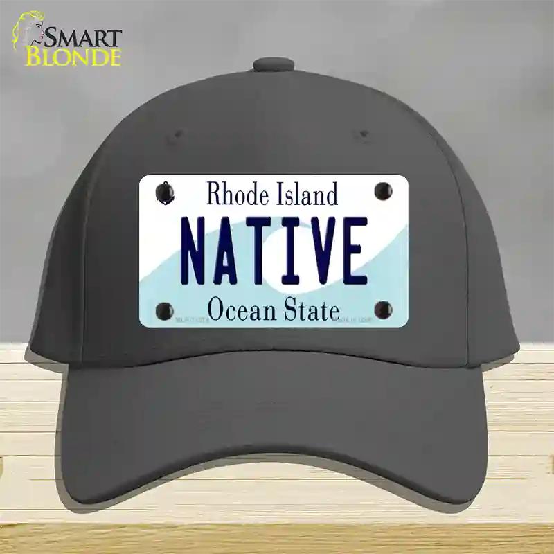 Native Rhode Island State Novelty License Plate Hat Cotton / Charcoal