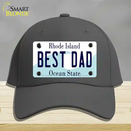 Best Dad Rhode Island State Novelty License Plate Hat Cotton / Charcoal