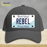 Rebel Rhode Island State Novelty License Plate Hat Cotton / Charcoal