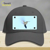 Hummingbird In Flight, Blue Novelty License Plate Hat Cotton / Charcoal