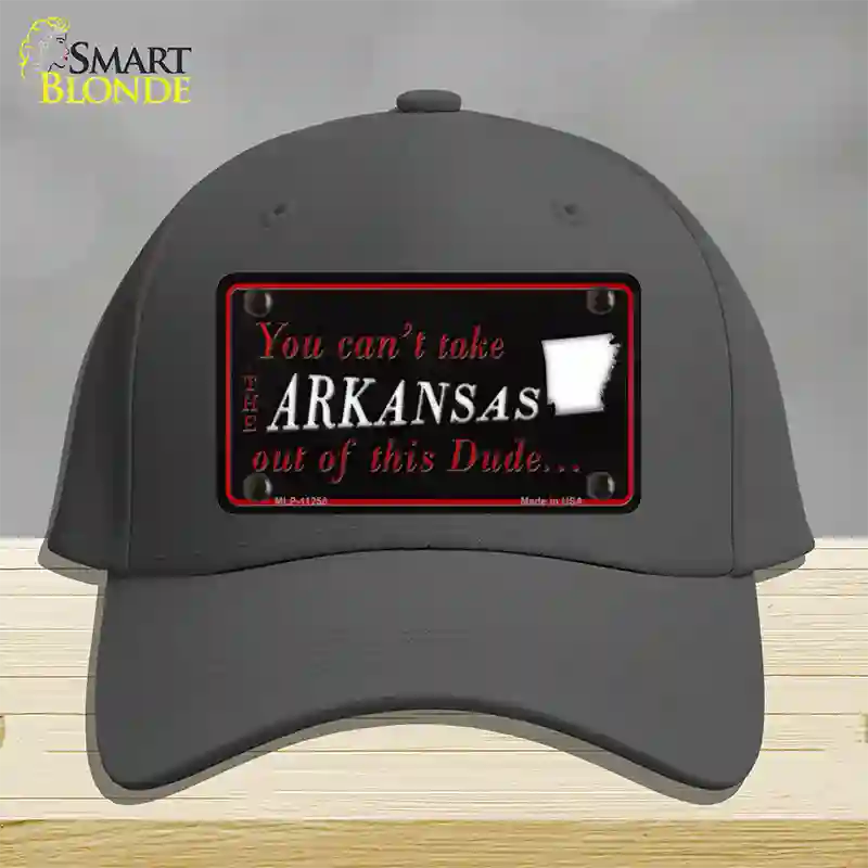 Arkansas Dude Novelty License Plate Hat Cotton / Charcoal