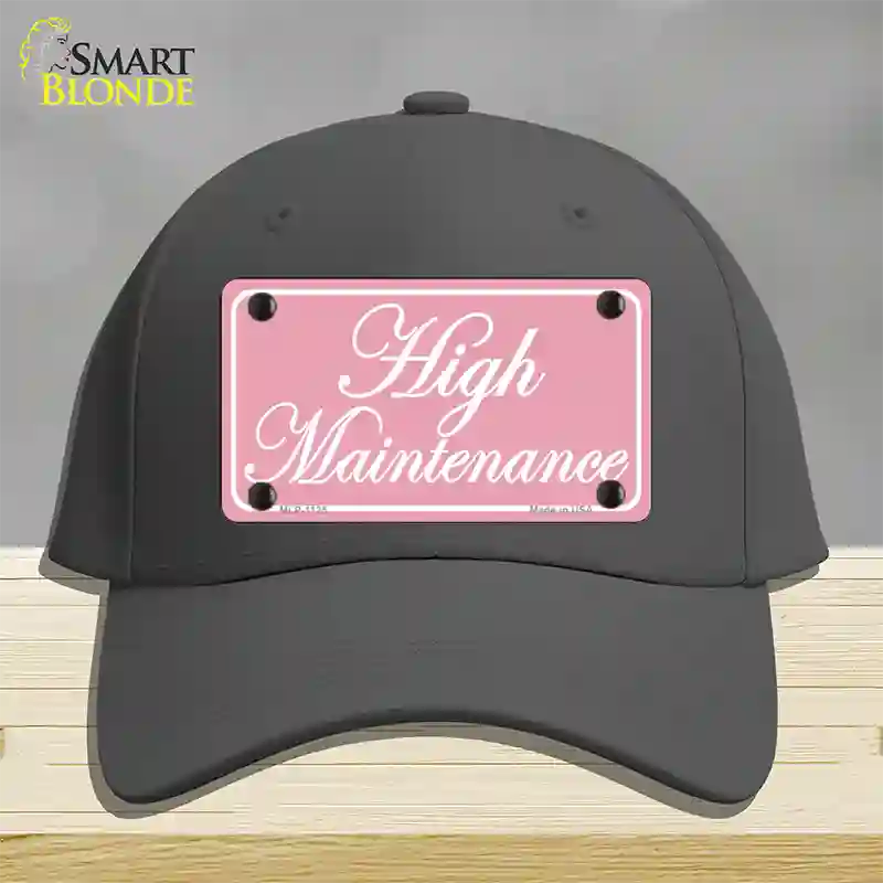 High Maintenance Novelty License Plate Hat Cotton / Charcoal