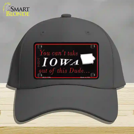 Iowa Dude Novelty License Plate Hat Cotton / Charcoal