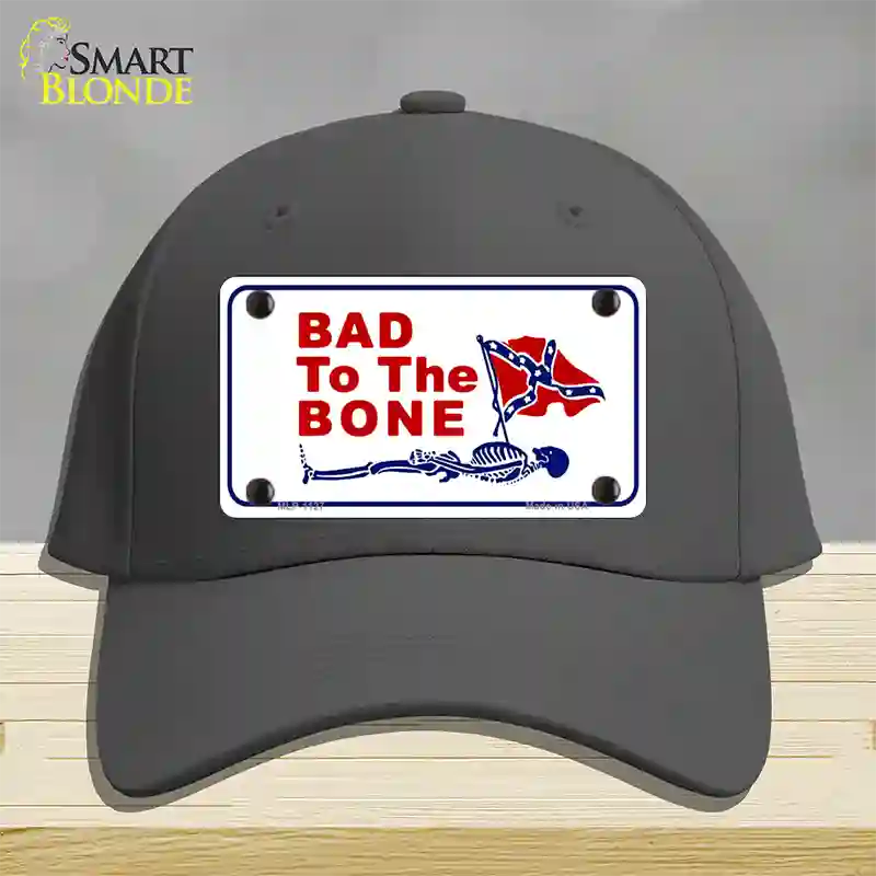 Bad To The Bone Novelty License Plate Hat Cotton / Charcoal