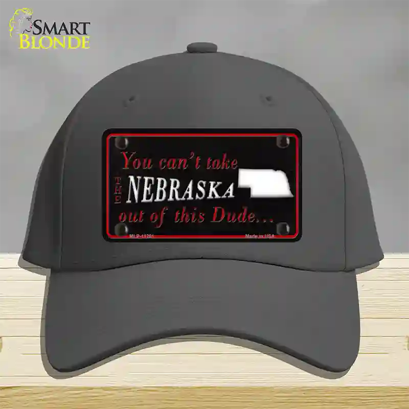 Nebraska Dude Novelty License Plate Hat Cotton / Charcoal