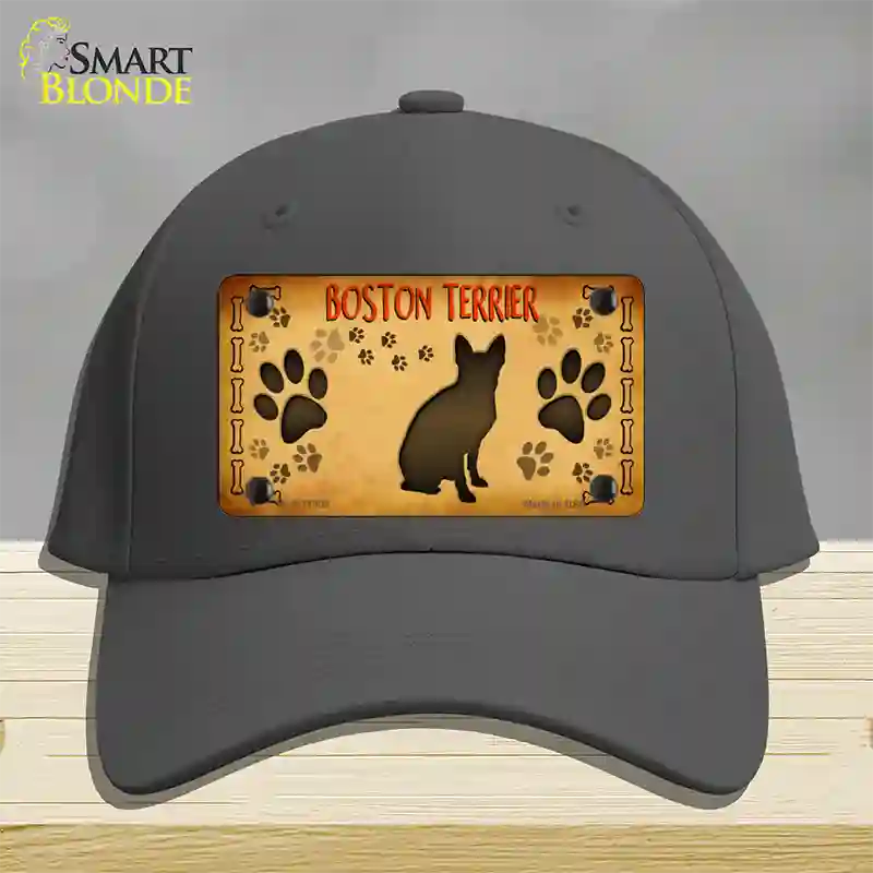 Boston Terrier Novelty License Plate Hat Cotton / Charcoal