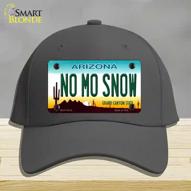 No Mo Snow Novelty License Plate Hat Cotton / Charcoal