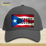 Arecibo Puerto Rico Flag Novelty License Plate Hat Cotton / Charcoal