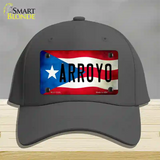 Arroyo Puerto Rico Flag Novelty License Plate Hat Cotton / Charcoal