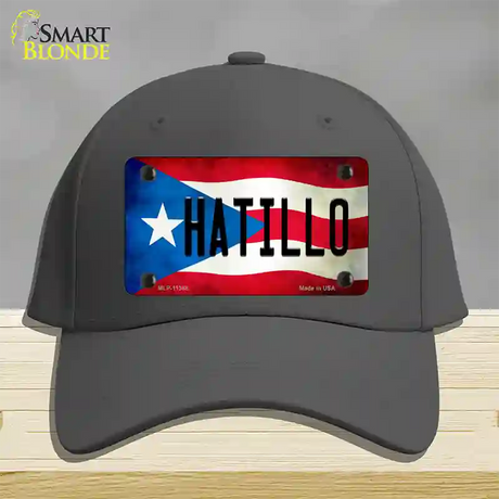 Hatillo Puerto Rico Flag Novelty License Plate Hat Cotton / Charcoal