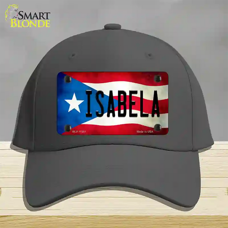 Isabela Puerto Rico Flag Novelty License Plate Hat Cotton / Charcoal